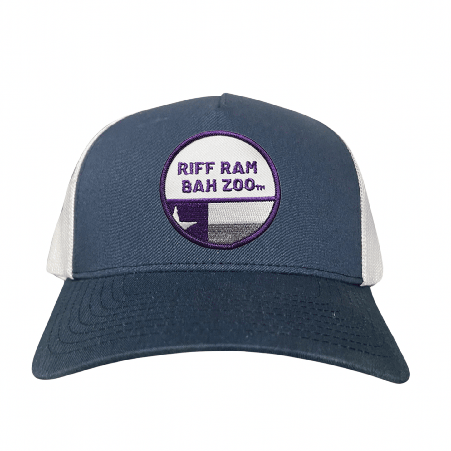 TCU Riff Ram Bah Zoo w/h State Flag / Hats / TCU099 / 249 / MM - Navy / White Curved Bill Mesh Snapback - Club Rehab