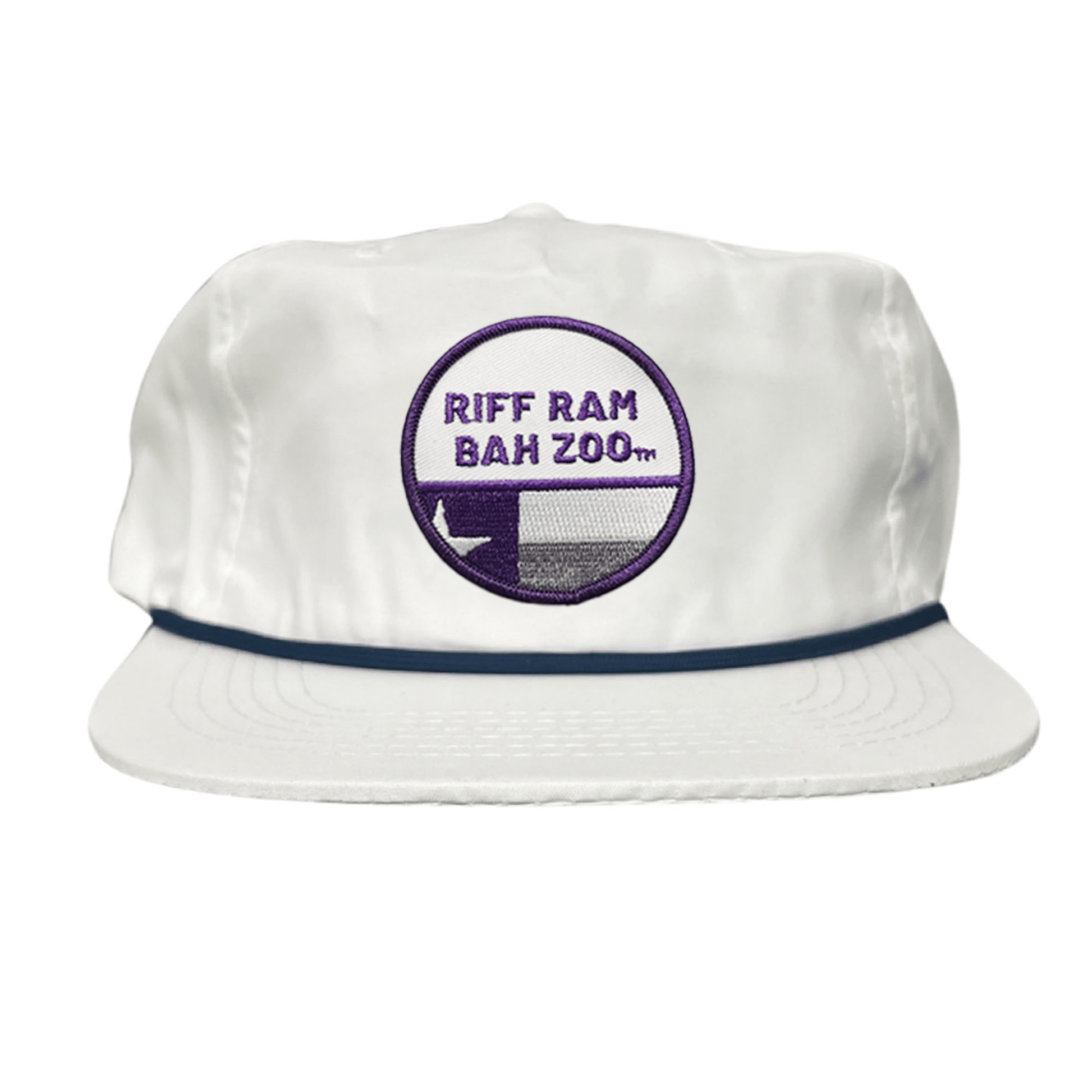 TCU Riff Ram Bah Zoo w/h State Flag / Hats / TCU099 / 249 / MM - Flat Bill White with Purple Rope Mesh Snapback - Club Rehab