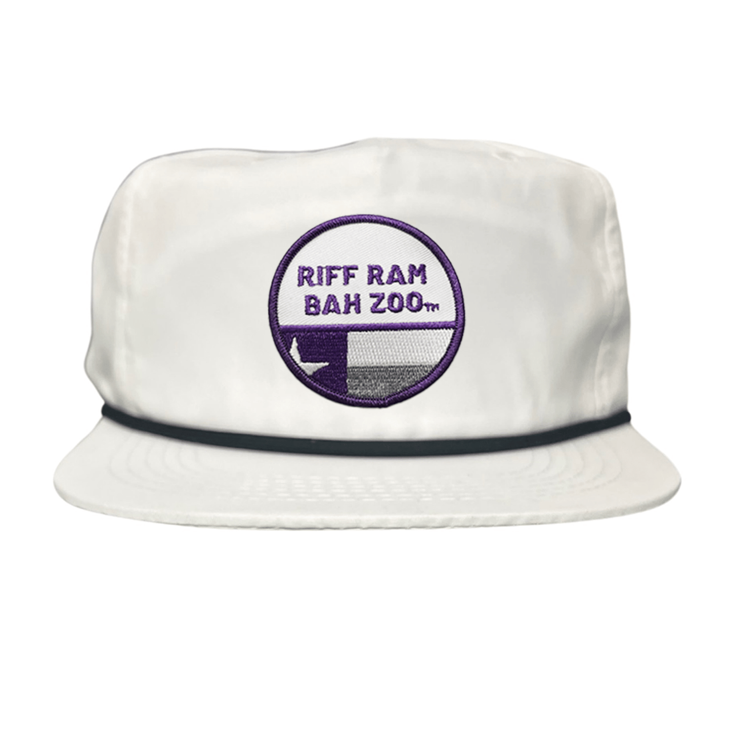TCU Riff Ram Bah Zoo w/h State Flag / Hats / TCU099 / 249 / MM - Flat Bill White with Black Rope Mesh Snapback - Club Rehab