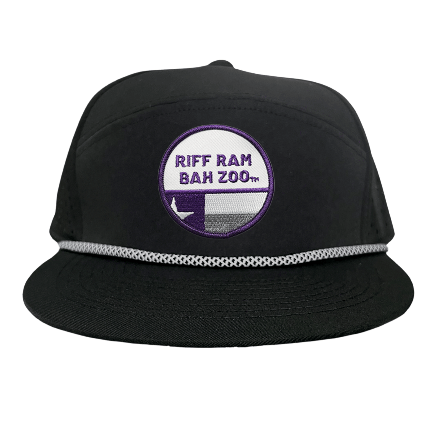 TCU Riff Ram Bah Zoo w/h State Flag / Hats / TCU099 / 249 / MM - Flat Bill Black with Black / White Rope Mesh Snapback - Club Rehab