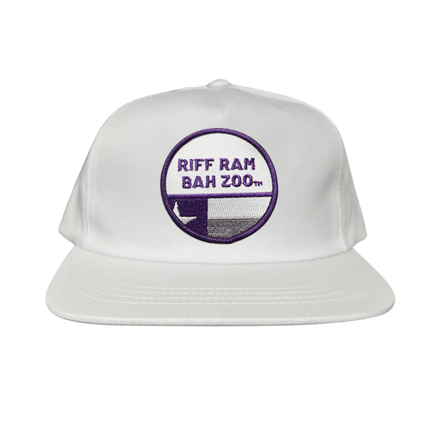 TCU Riff Ram Bah Zoo w/h State Flag / Hats / TCU099 / 249 / MM - Flat Bill White Canvas Snapback - Club Rehab