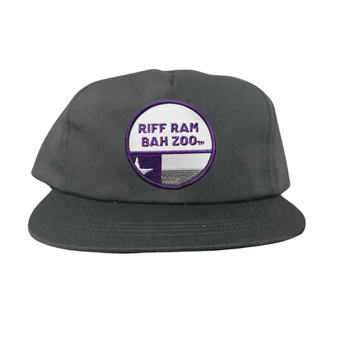 TCU Riff Ram Bah Zoo w/h State Flag / Hats / TCU099 / 249 / MM - Flat Bill Charcoal Canvas Snapback - Club Rehab