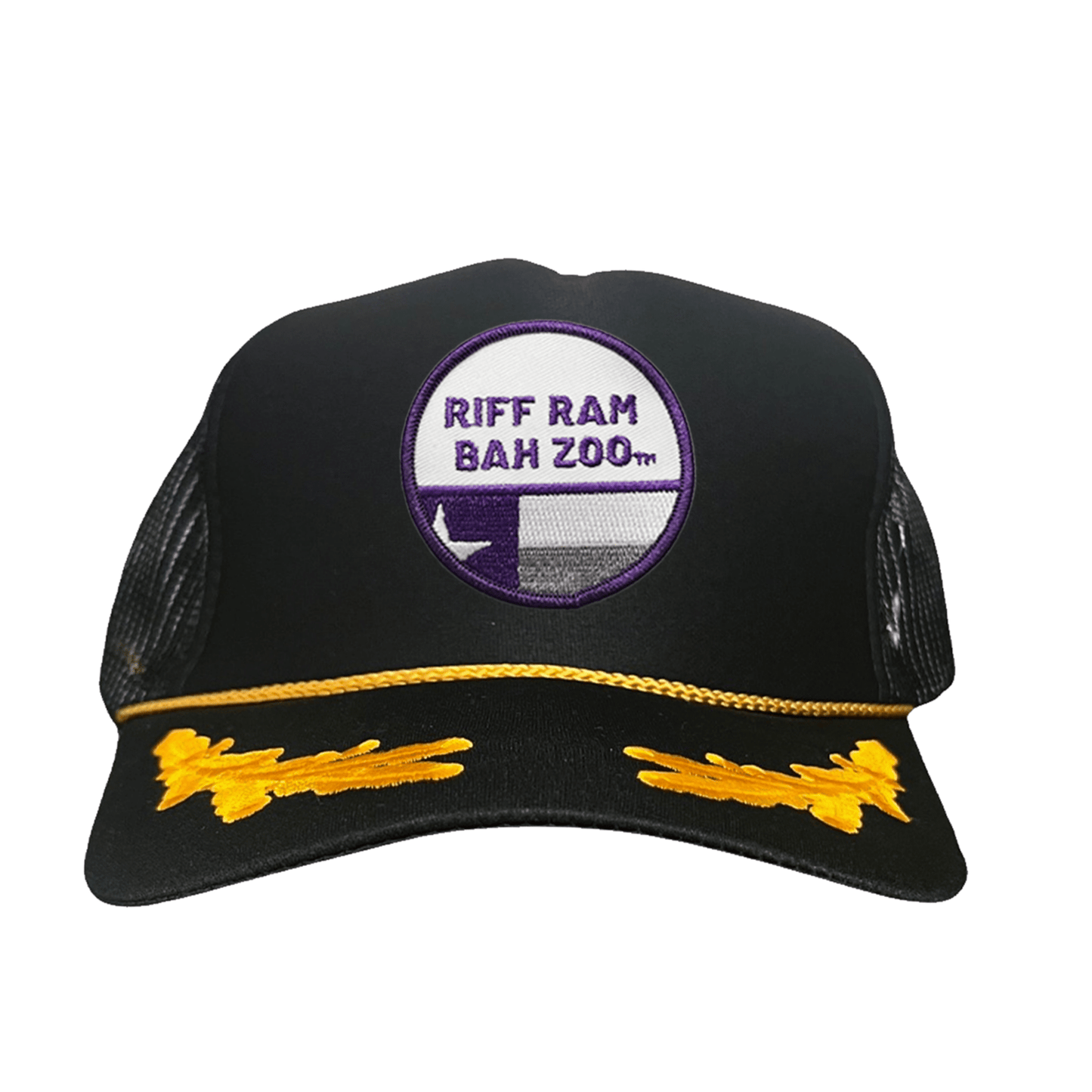 TCU Riff Ram Bah Zoo w/h State Flag / Hats / TCU099 / 249 / MM - Black / Gold Foam Snapback - Club Rehab