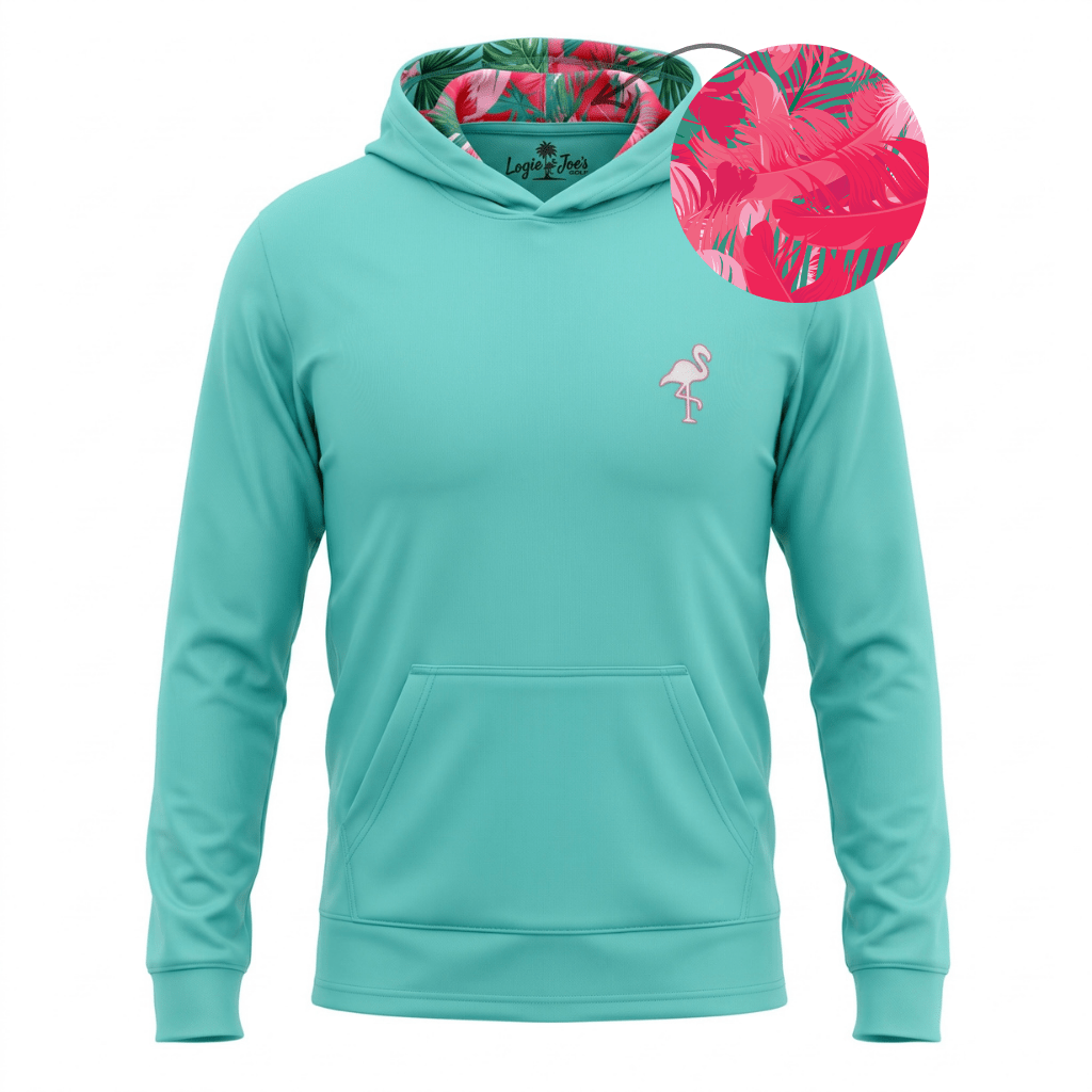 Teal Tropical Performance Hoodie | Lightweight Unisex Moisture-Wicking Athletic Hoodie - S - Club Rehab