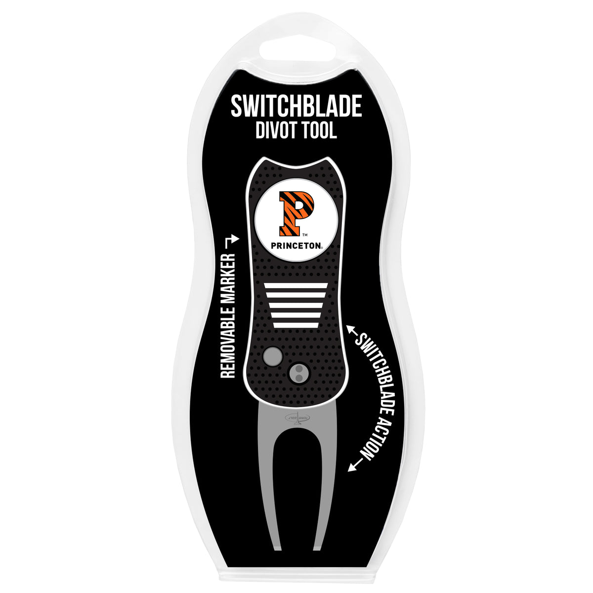 Princeton Tigers Switchblade Divot Tool in retail clamshell packaging