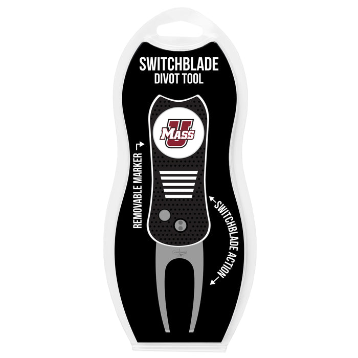 UMass Amherst Minutemen Switchblade Divot Tool in retail clamshell packaging