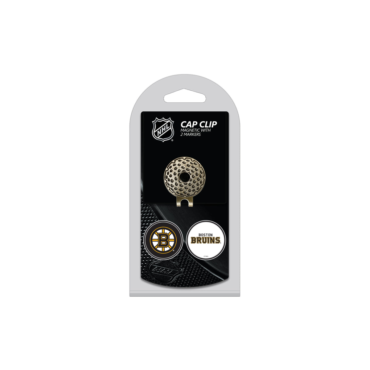 BOSTON BRUINS hat clip with two golf ball markers