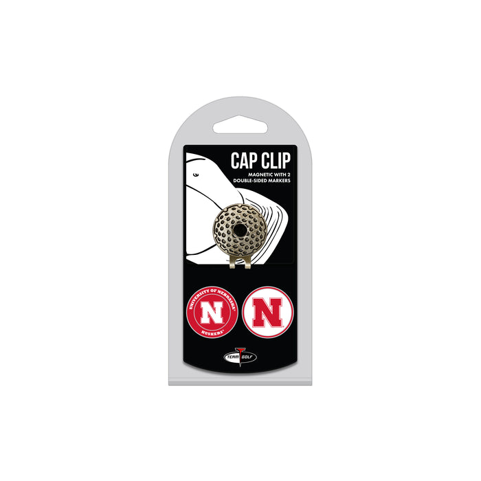 NEBRASKA hat clip with two golf ball markers