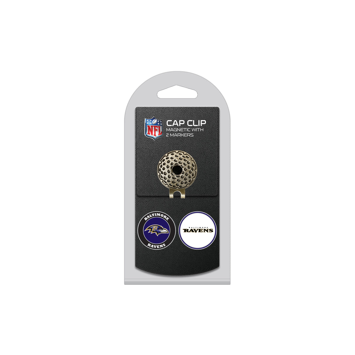 BALTIMORE RAVENS hat clip with two golf ball markers