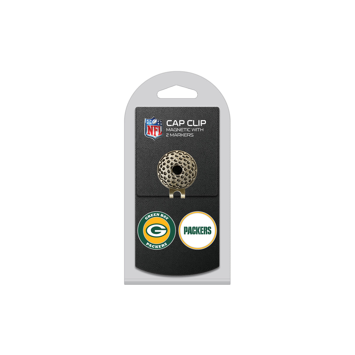 GREEN BAY PACKERS hat clip with two golf ball markers