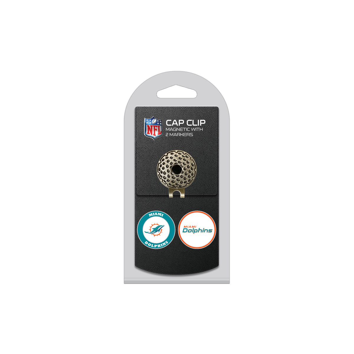 MIAMI DOLPHINS hat clip with two golf ball markers