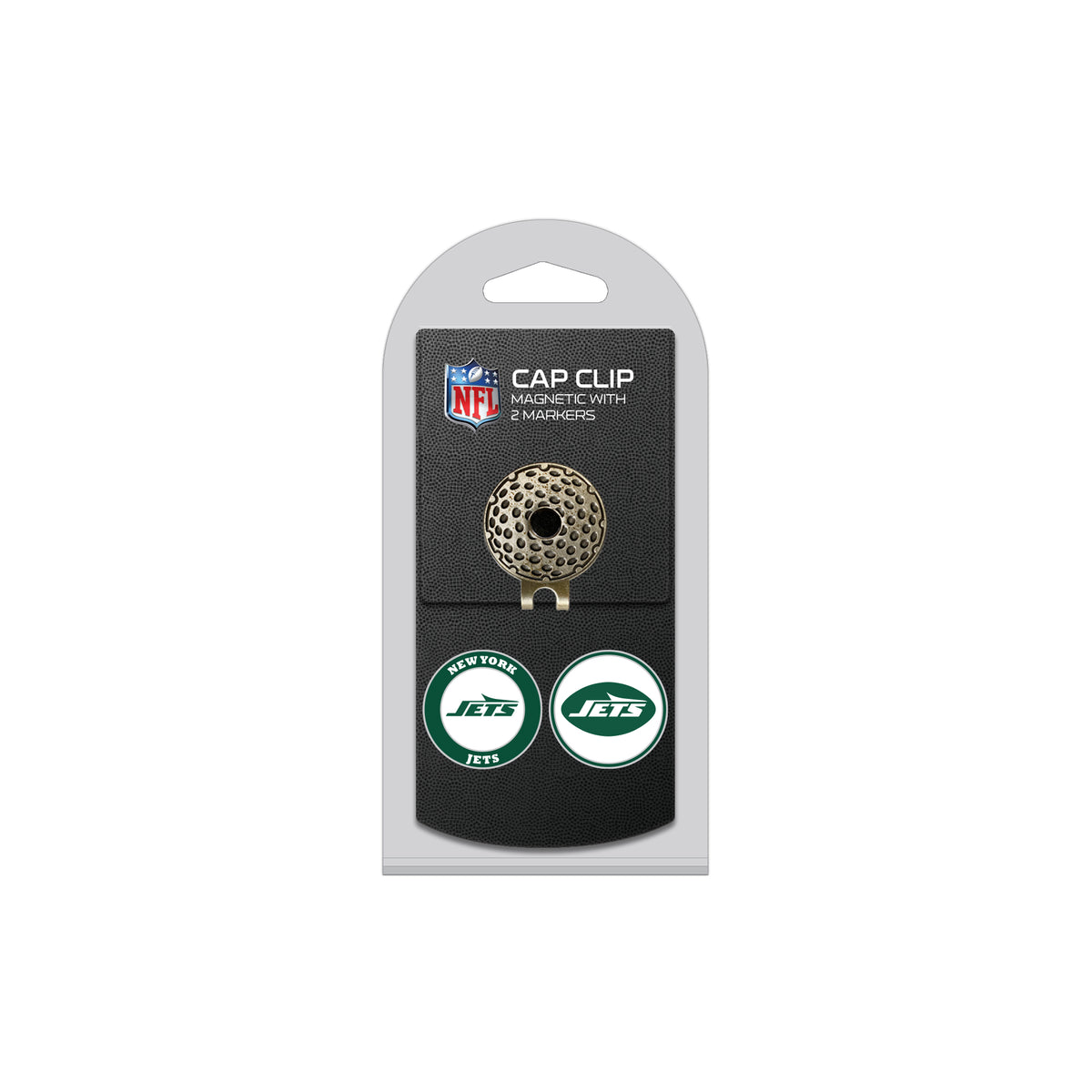 NEW YORK JETS hat clip with two golf ball markers