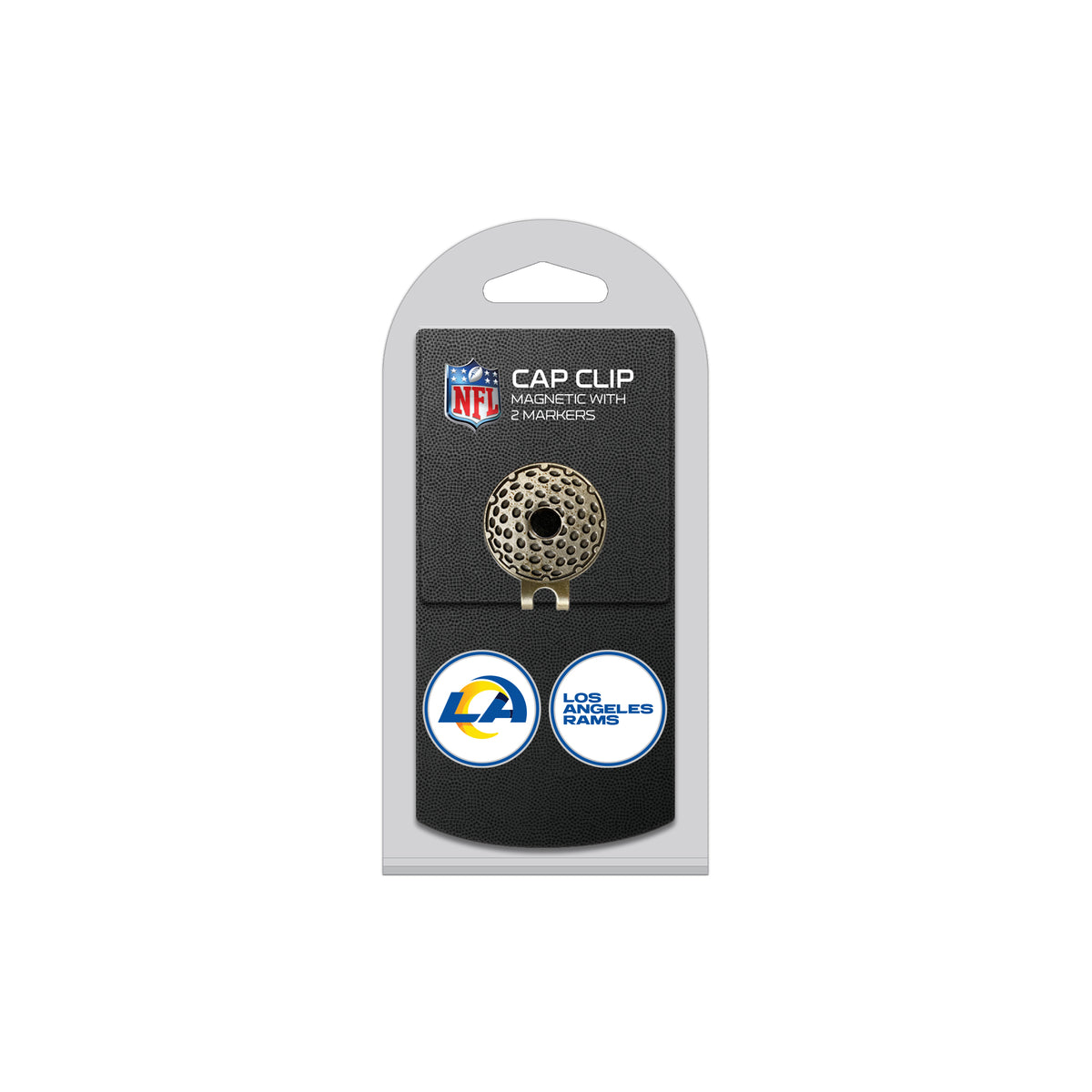 LOS ANGELES RAMS hat clip with two golf ball markers
