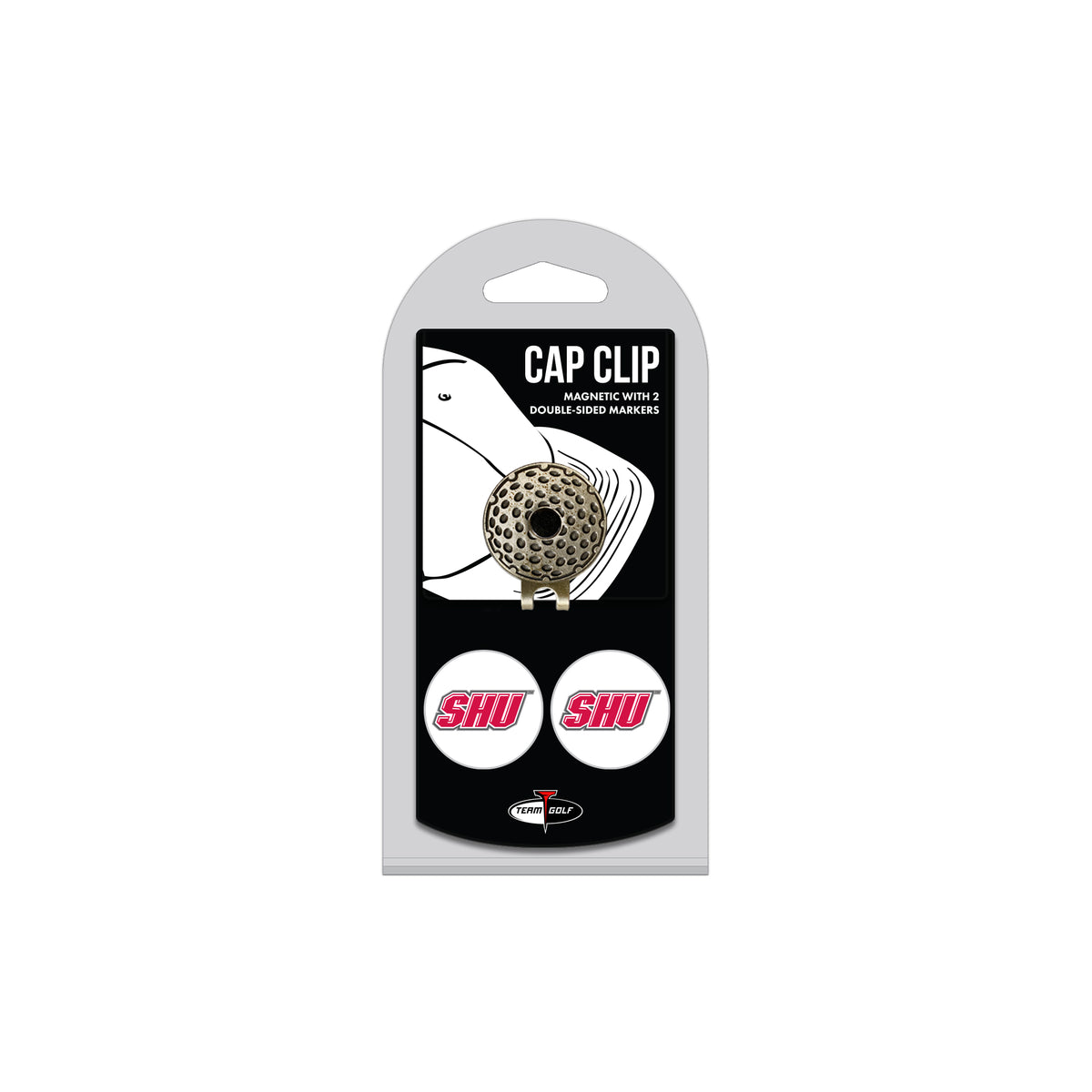 SACRED HEART hat clip with two golf ball markers