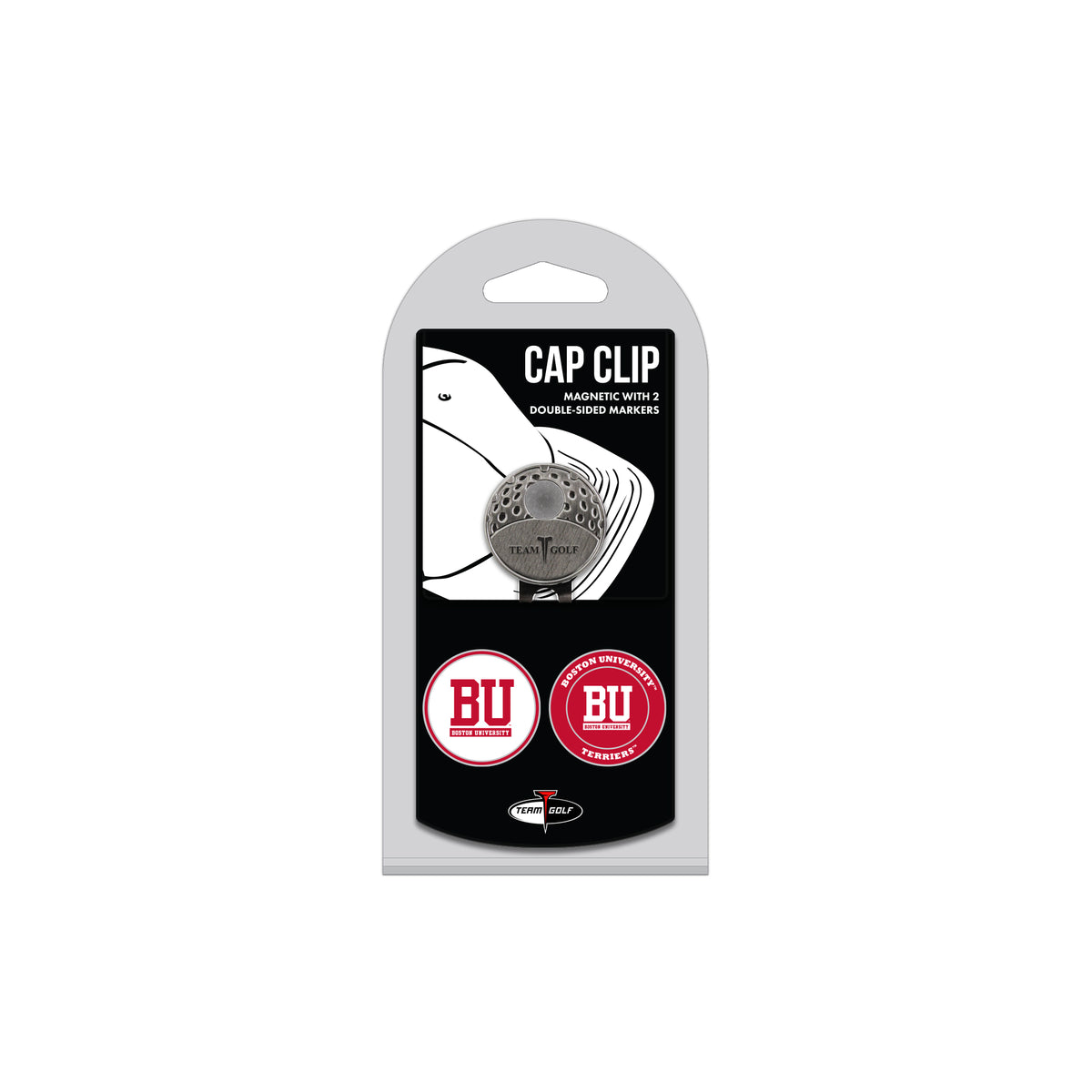 BOSTON hat clip with two golf ball markers