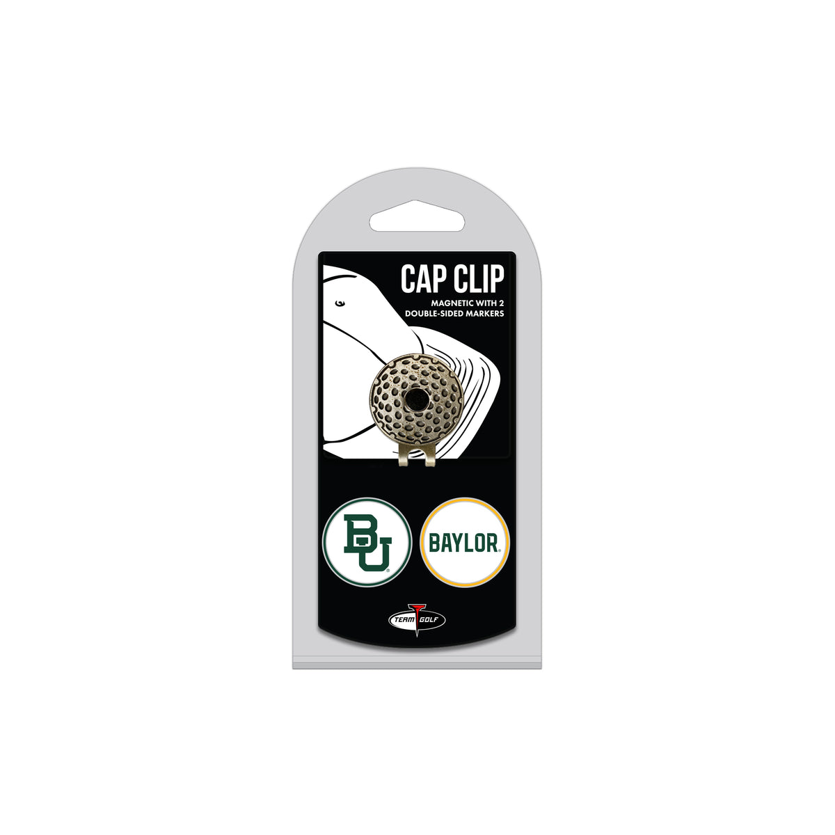 BAYLOR hat clip with two golf ball markers