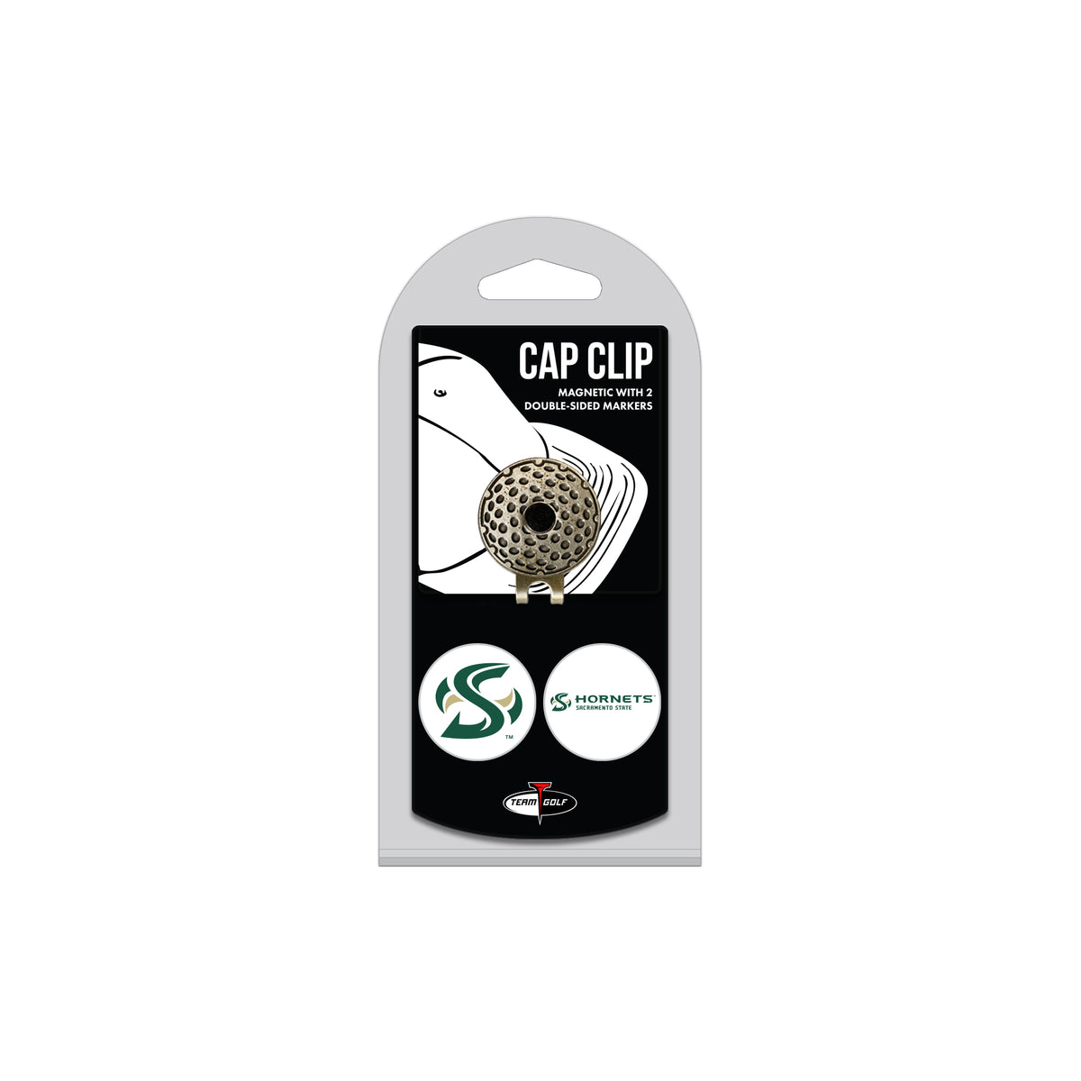 SACRAMENTO ST hat clip with two golf ball markers