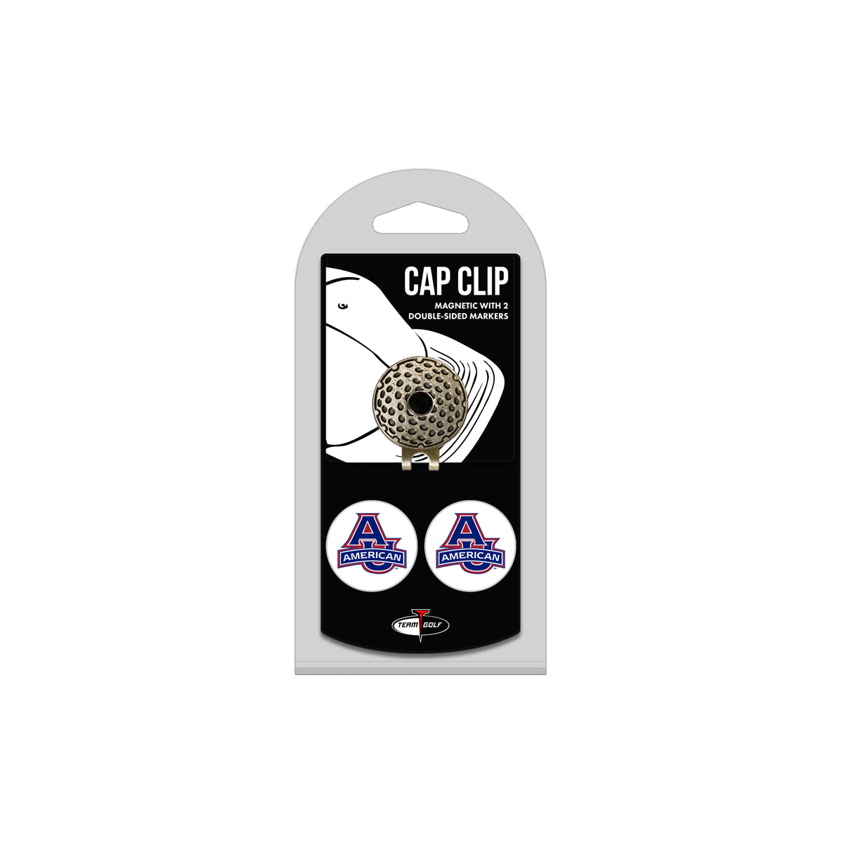 AMERICAN hat clip with two golf ball markers