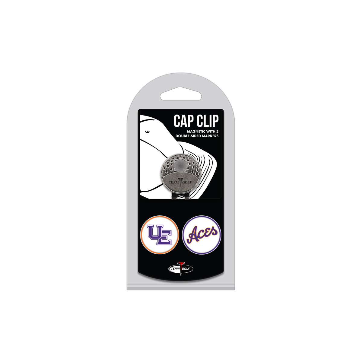 EVANSVILLE hat clip with two golf ball markers