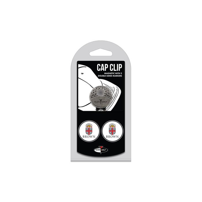 BROWN hat clip with two golf ball markers