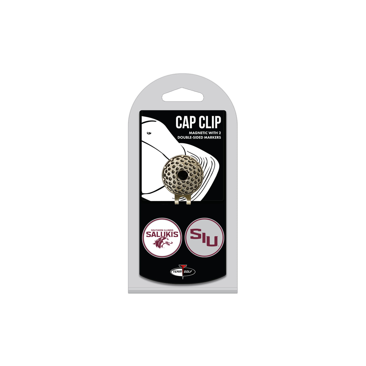 SOUTHERN ILLINOIS hat clip with two golf ball markers