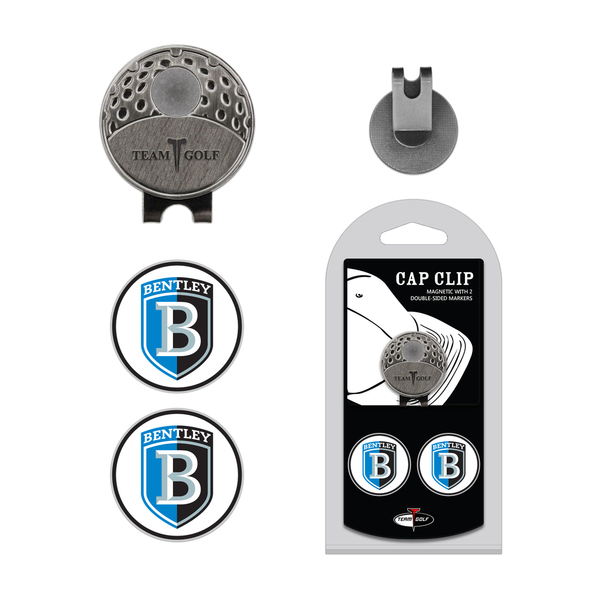 BENTLEY hat clip with two golf ball markers