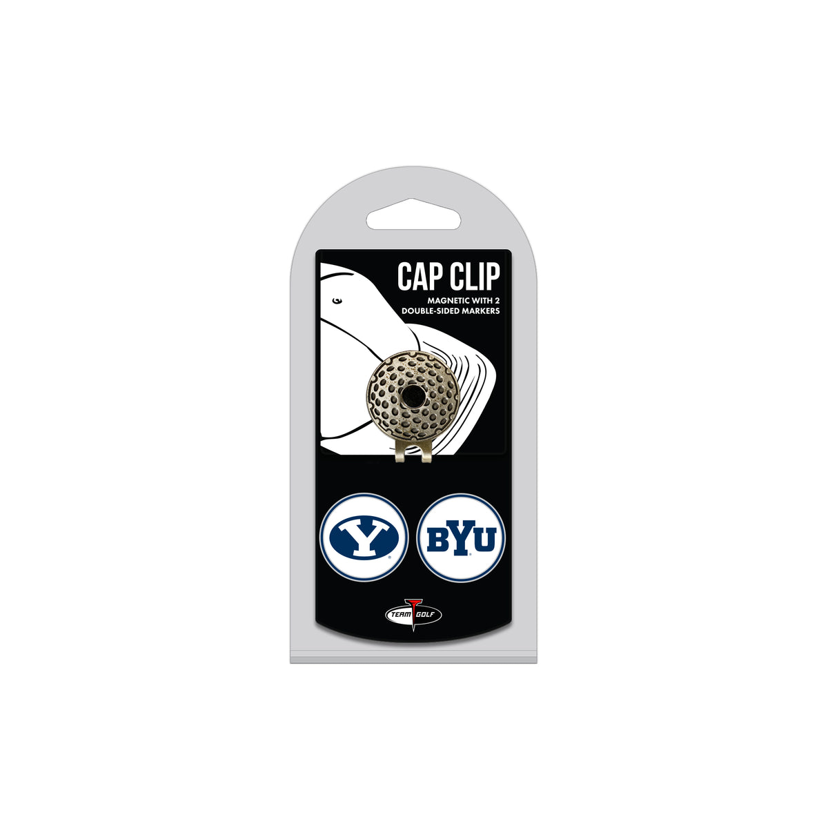 BRIGHAM YOUNG hat clip with two golf ball markers