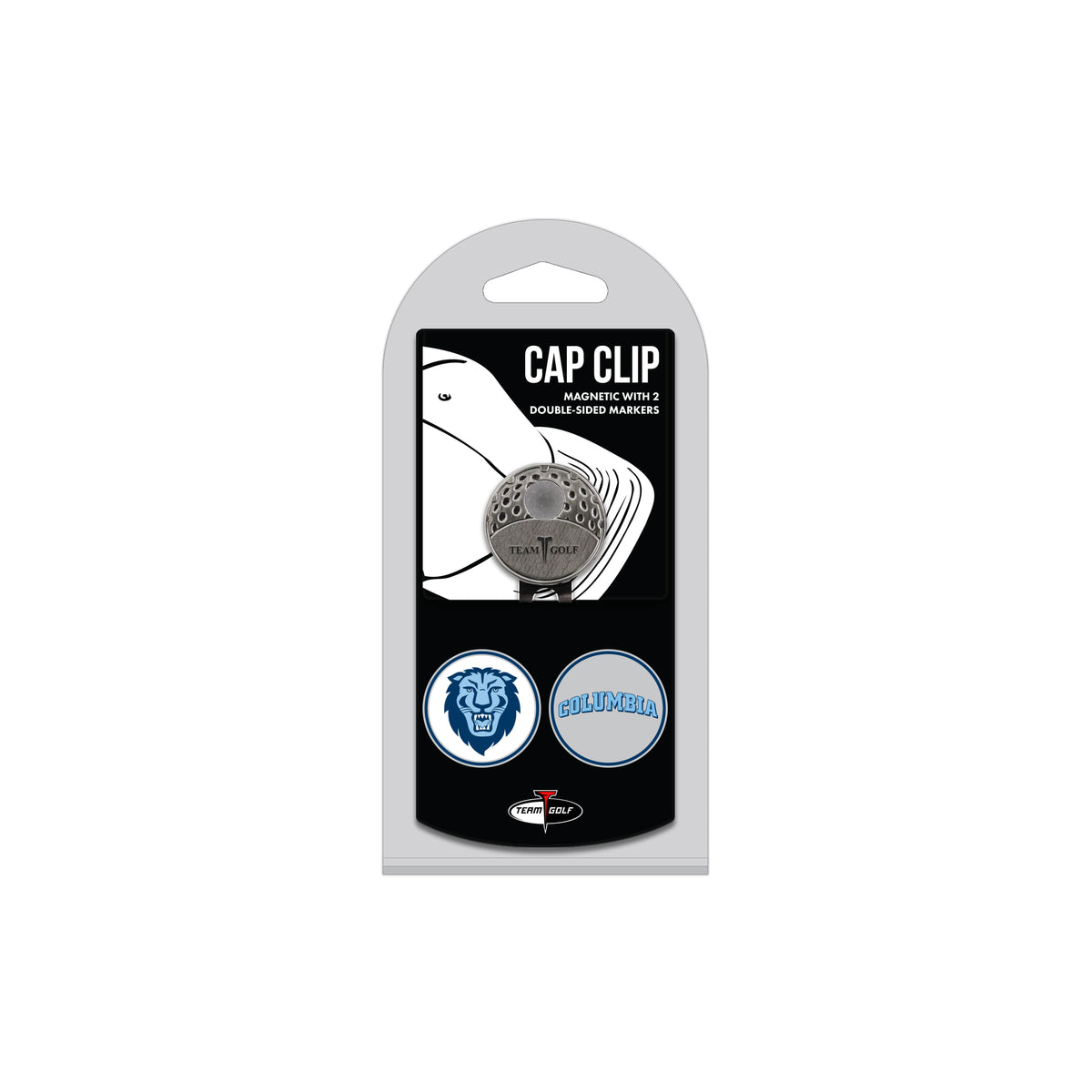 COLUMBIA hat clip with two golf ball markers