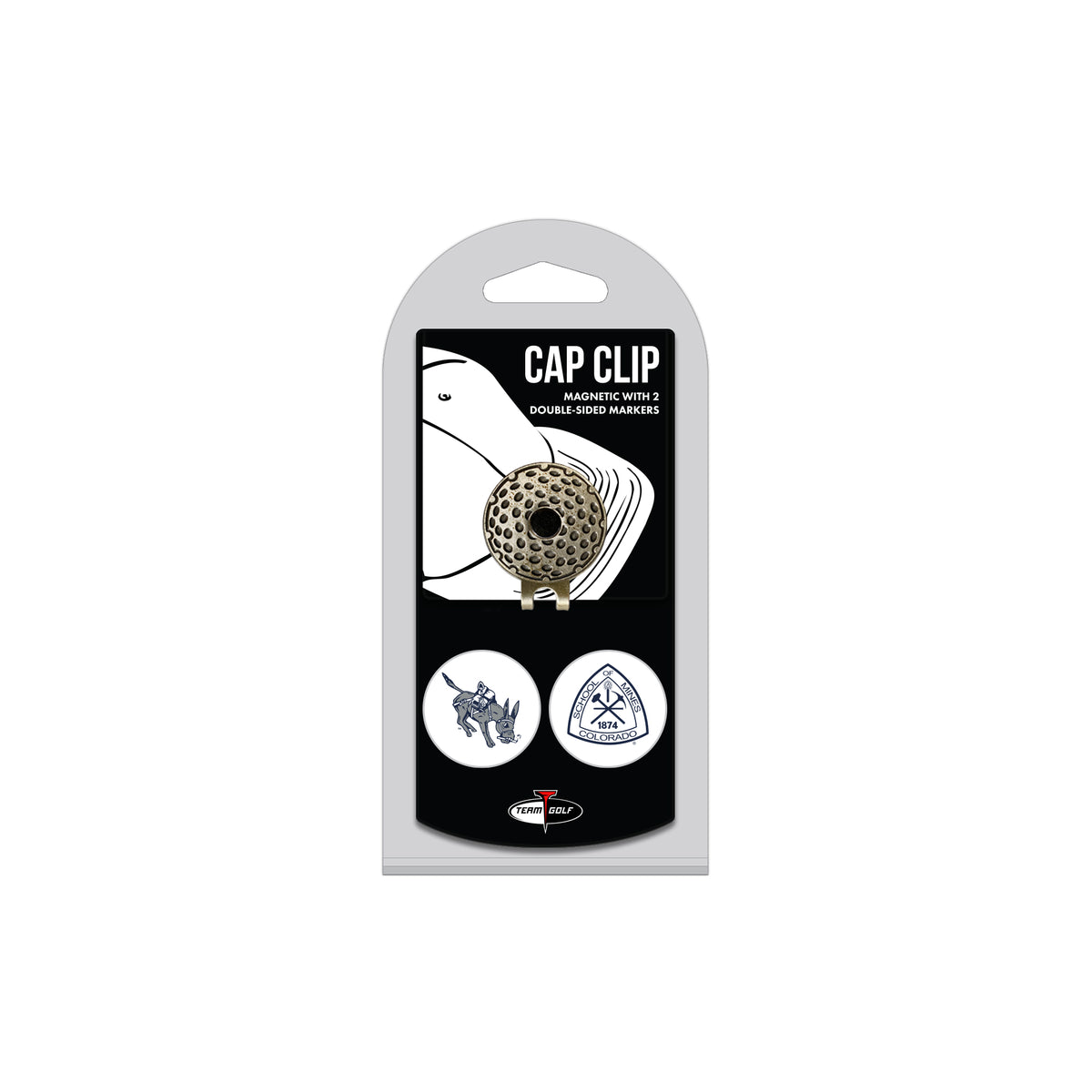 COLORADO SCH OF MINES hat clip with two golf ball markers