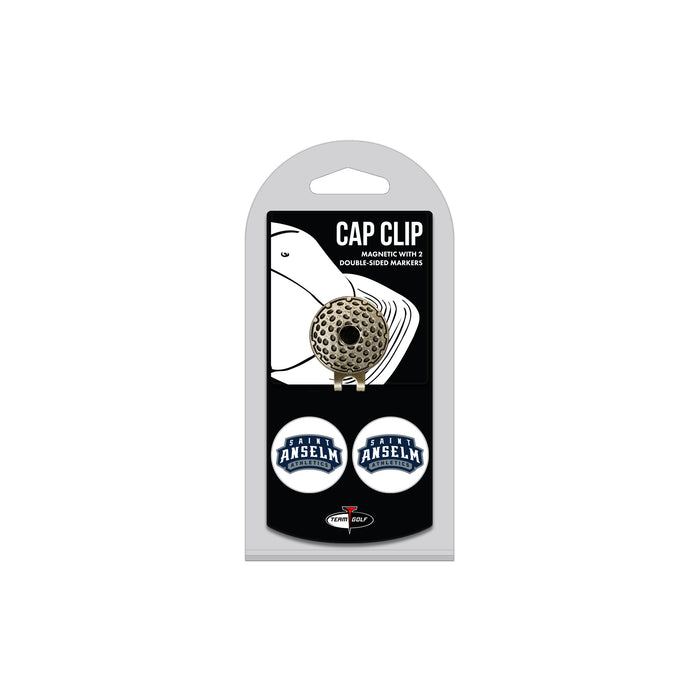 ST ANSELM COL hat clip with two golf ball markers