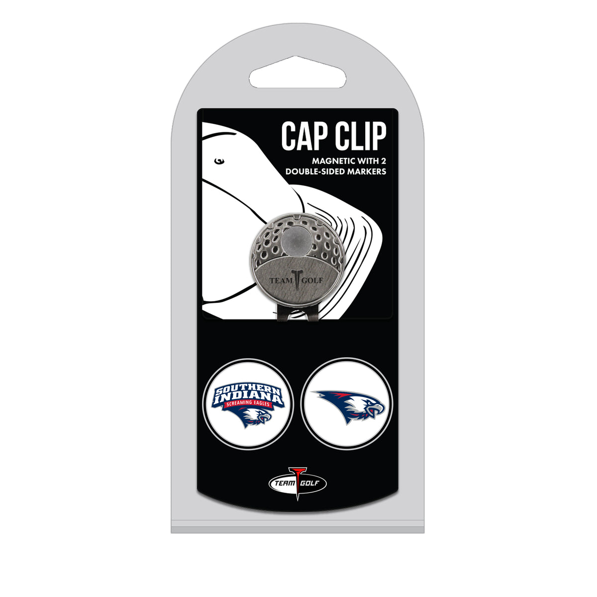 SOUTHERN INDIANA hat clip with two golf ball markers