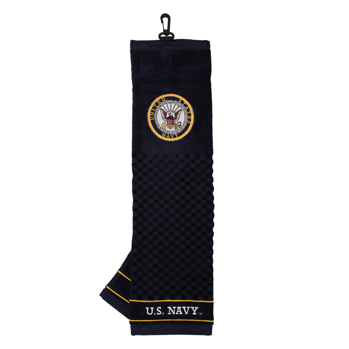 Team Golf U.S. Navy embroidered golf towel with swivel clip