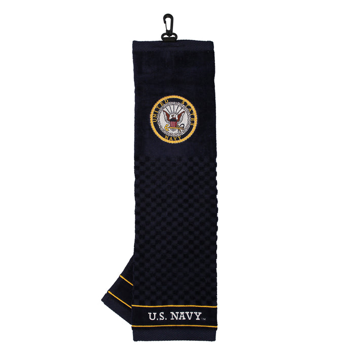 Team Golf U.S. Navy embroidered golf towel with swivel clip