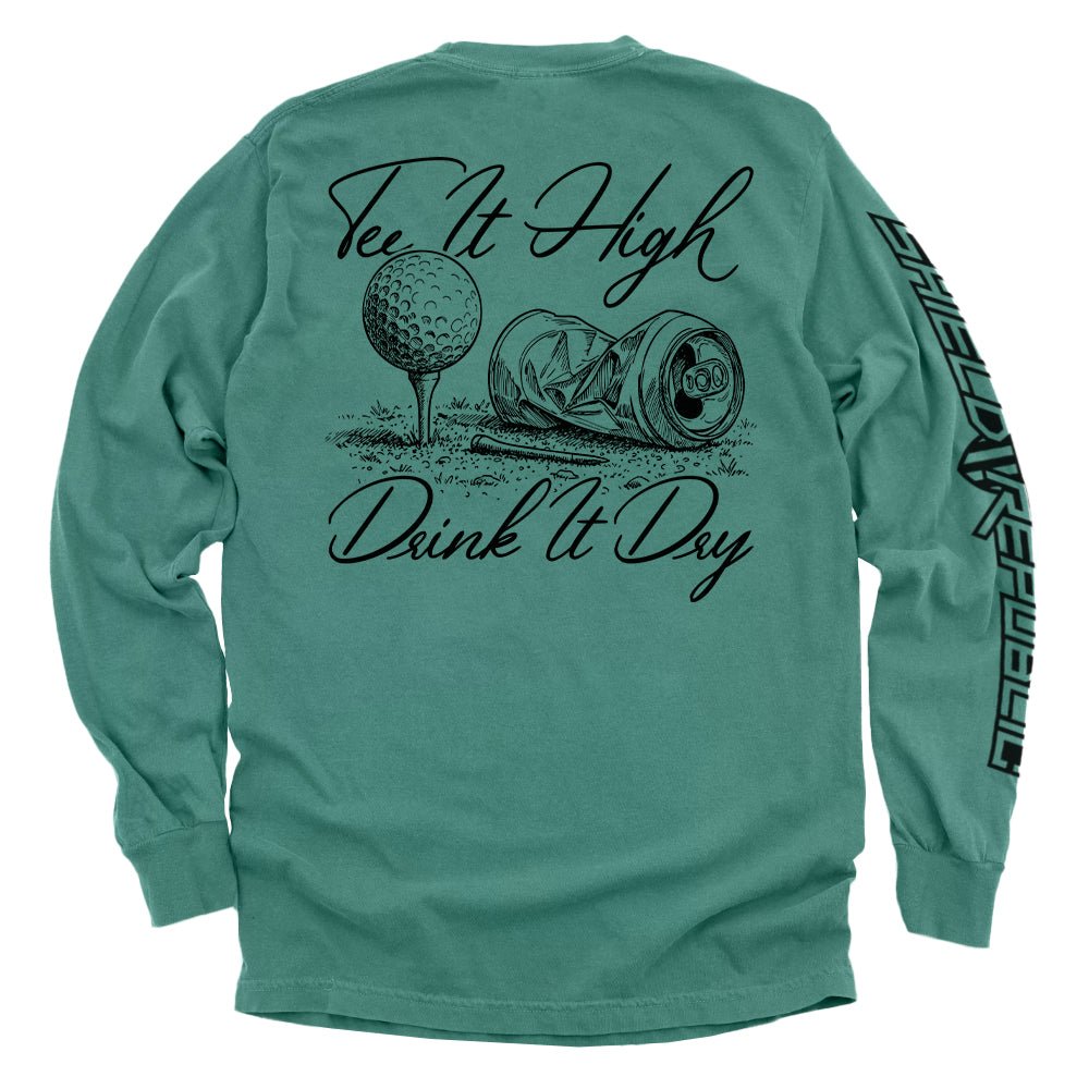 Tee It High Drink It Dry - Comfort Colors Long Sleeve Light Green - Club Rehab