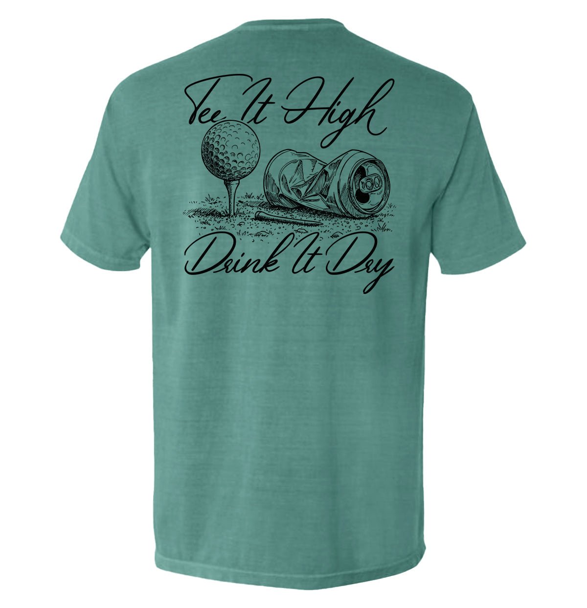 Tee It High Drink It Dry - Comfort Colors Pocket Tee Light Green - Club Rehab