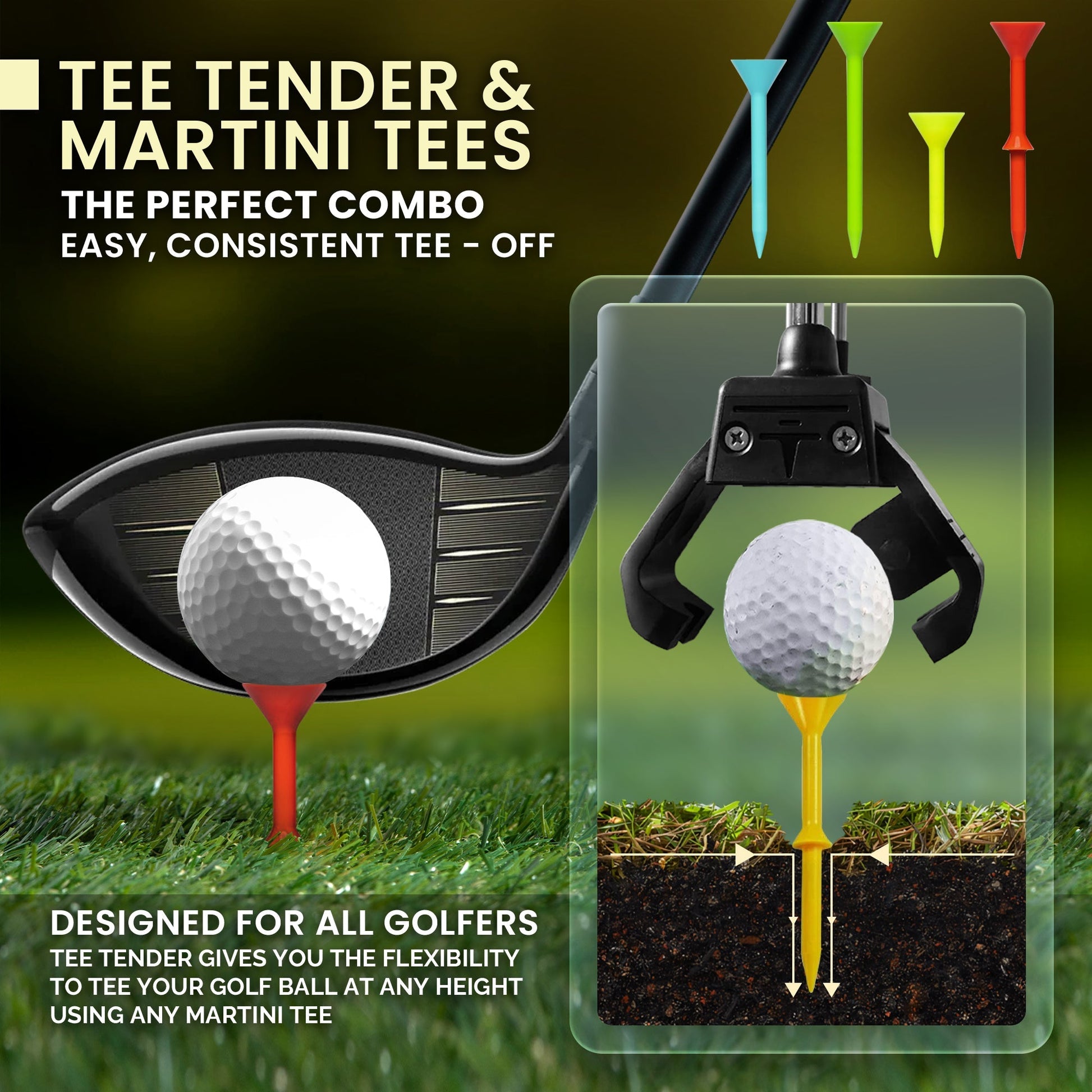 Tee Tender Golf Tee Placement Tool - Club Rehab