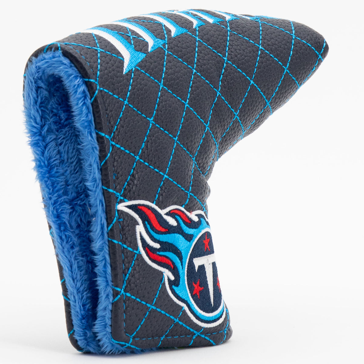 Tennessee Titans Solid Blade Putter quilted headcover, opening detail