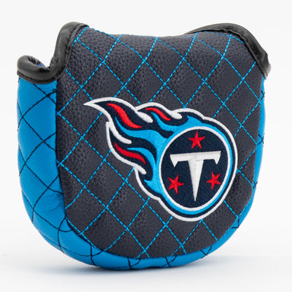 Tennessee Titans Solid Mallet Putter quilted headcover, angled view
