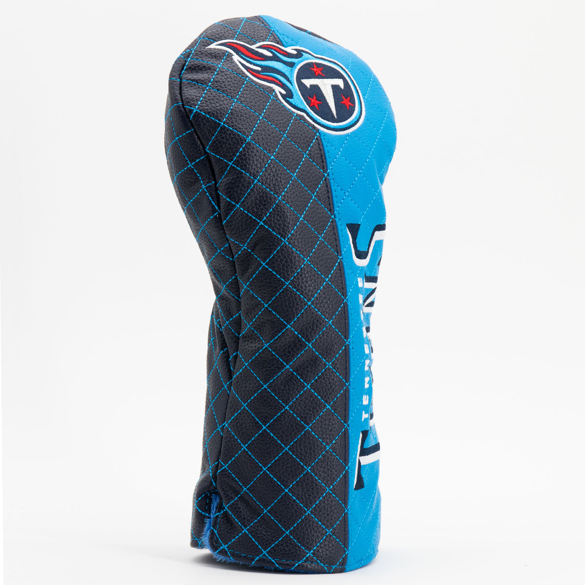 Tennessee Titans Split Driver quilted headcover, angled view