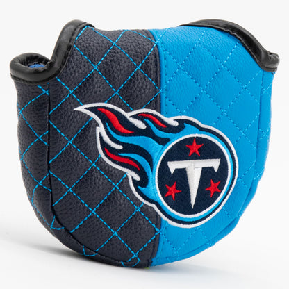 Tennessee Titans Split Mallet Putter quilted headcover, angled view