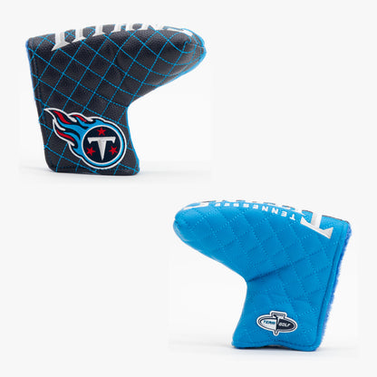 Tennessee Titans Split Quilted Blade Putter Cover, front and back views