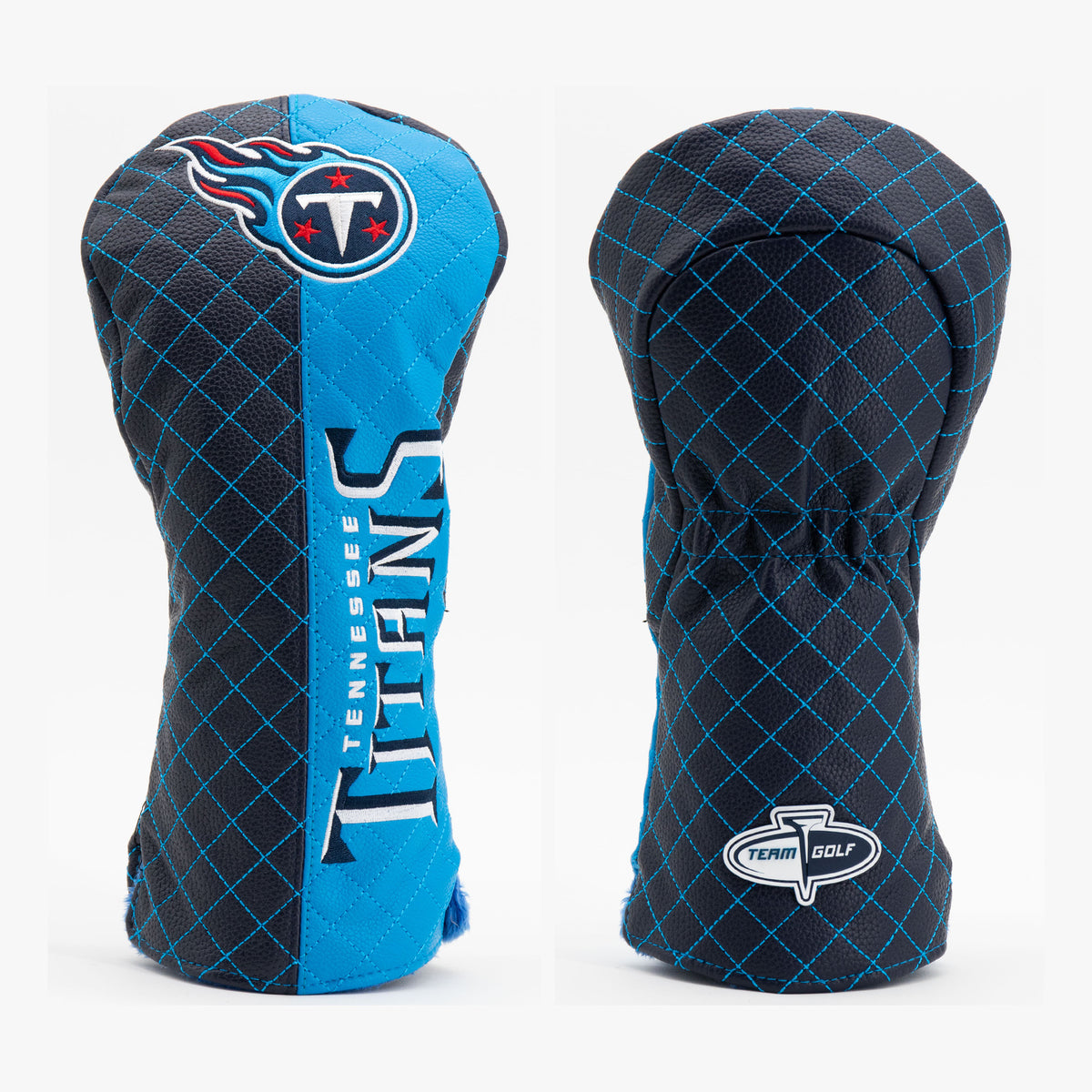 Tennessee Titans Split Quilted Driver Headcover, front and back views