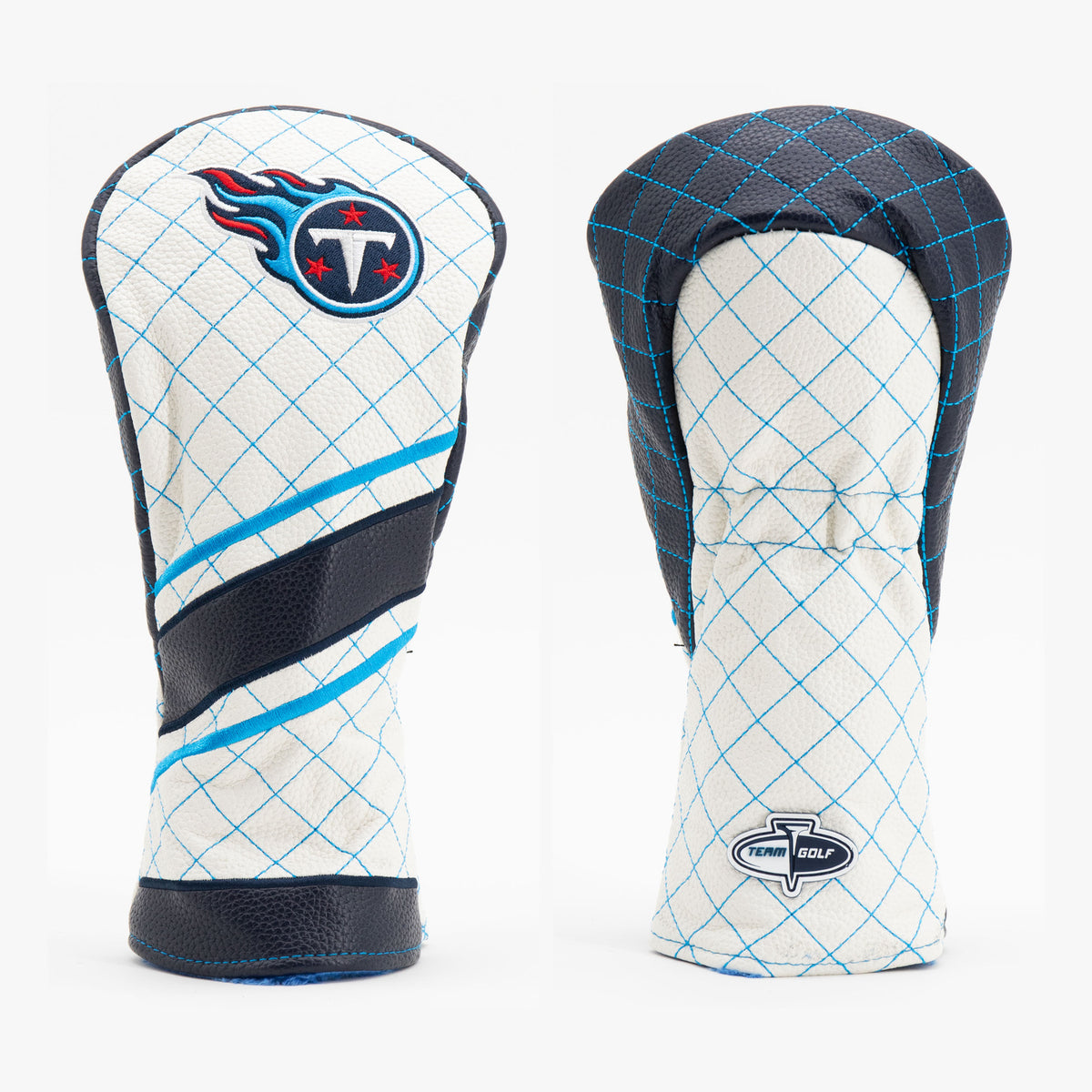 Tennessee Titans Striped Quilted Fairway Headcover, front and back views