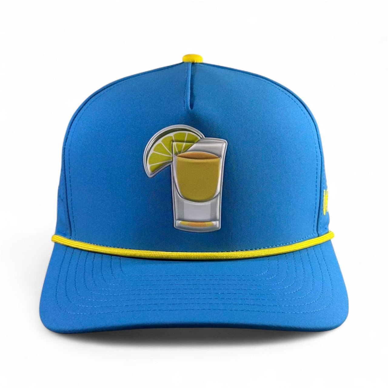 Tequila and Lime Golf Hat | Snapback Cap | Built-in Magnetic Ball Marker Holder + Marker Included | Adjustable | Shot Glass - Club Rehab