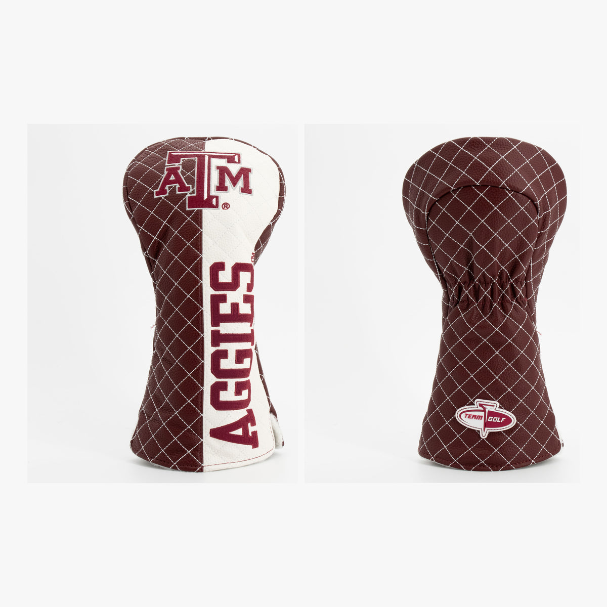 Texas A&M Aggies Split Quilted Driver Headcover, front and back views