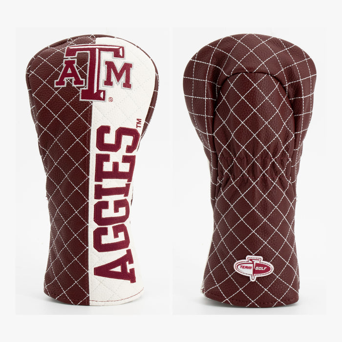 Texas A&M Aggies Split Quilted Fairway Headcover, front and back views