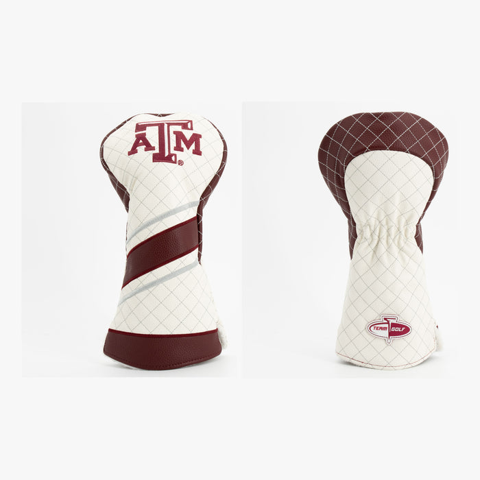 Texas A&M Aggies Striped Quilted Driver Headcover, front and back views