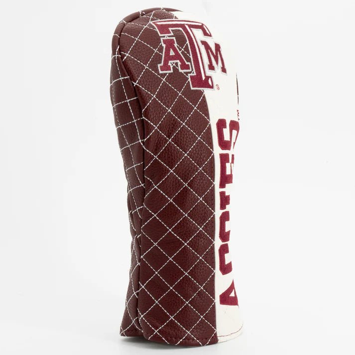 Golf club head cover with Texas A&M logo on a white background