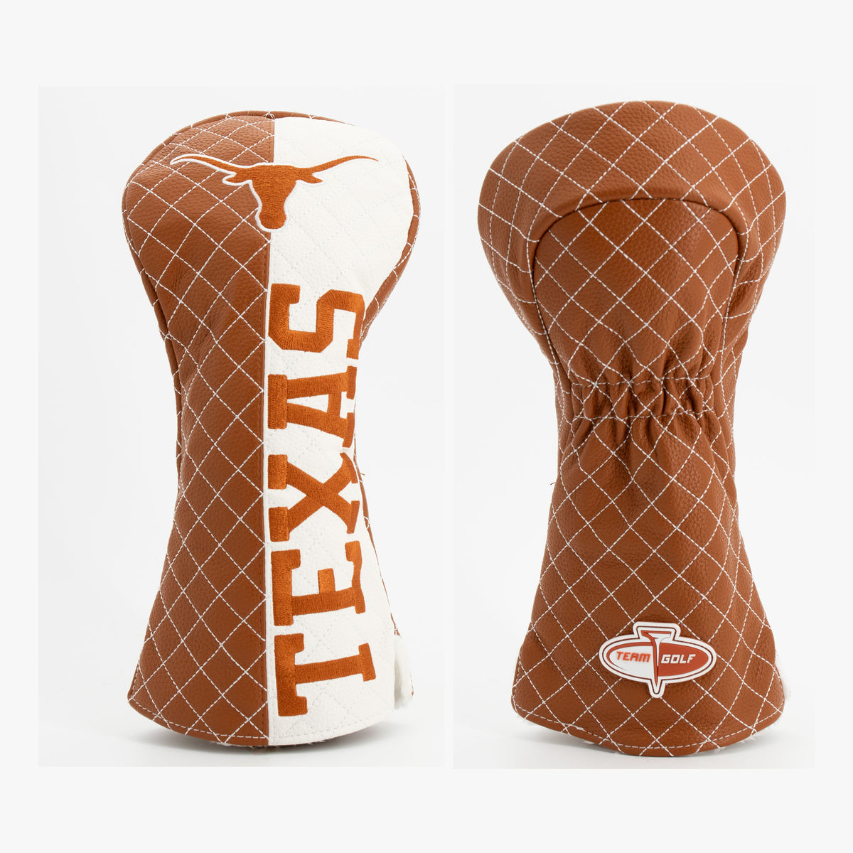 Texas Longhorns Split Quilted Driver Headcover, front and back views