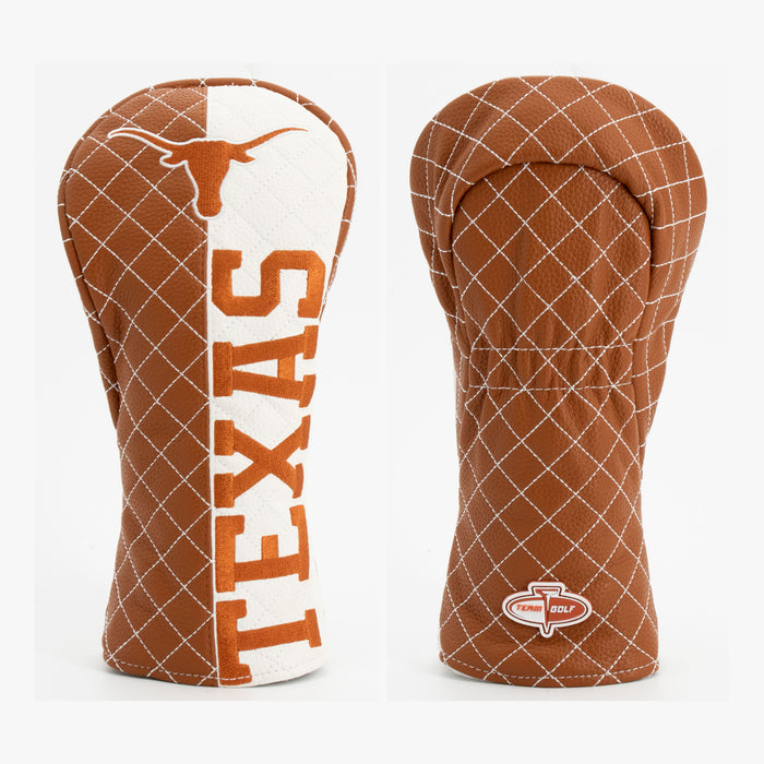 Texas Longhorns Split Quilted Fairway Headcover, front and back views